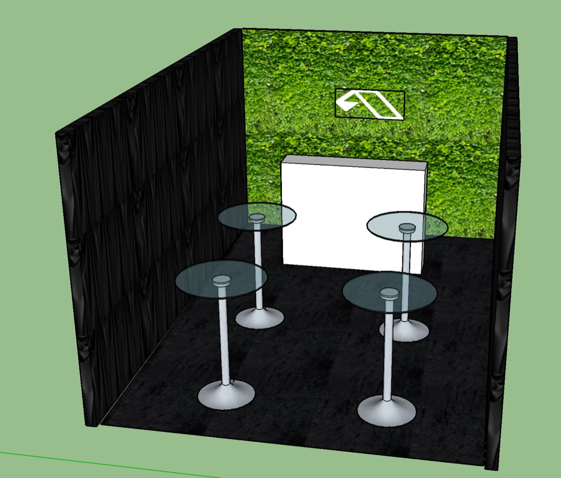 Digital render of the Anjuna.eats booth.
